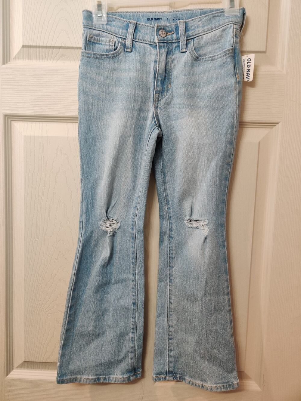 Old Navy Jeans Girl's Size 8 High Rise Flare Light Wash Denim NWT